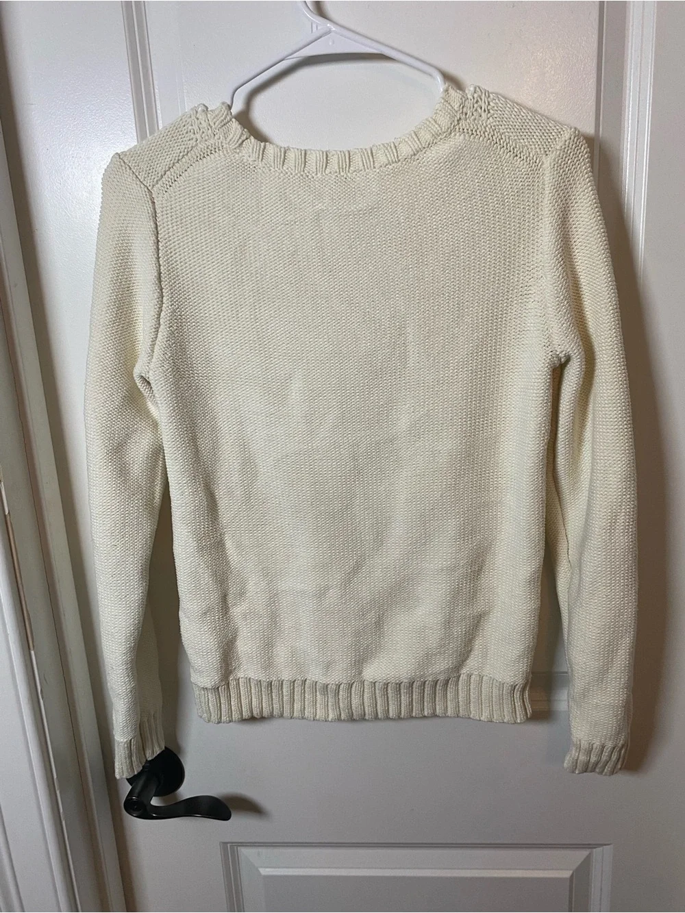 J. Crew Cream Cable-Knit Crewneck Sweater